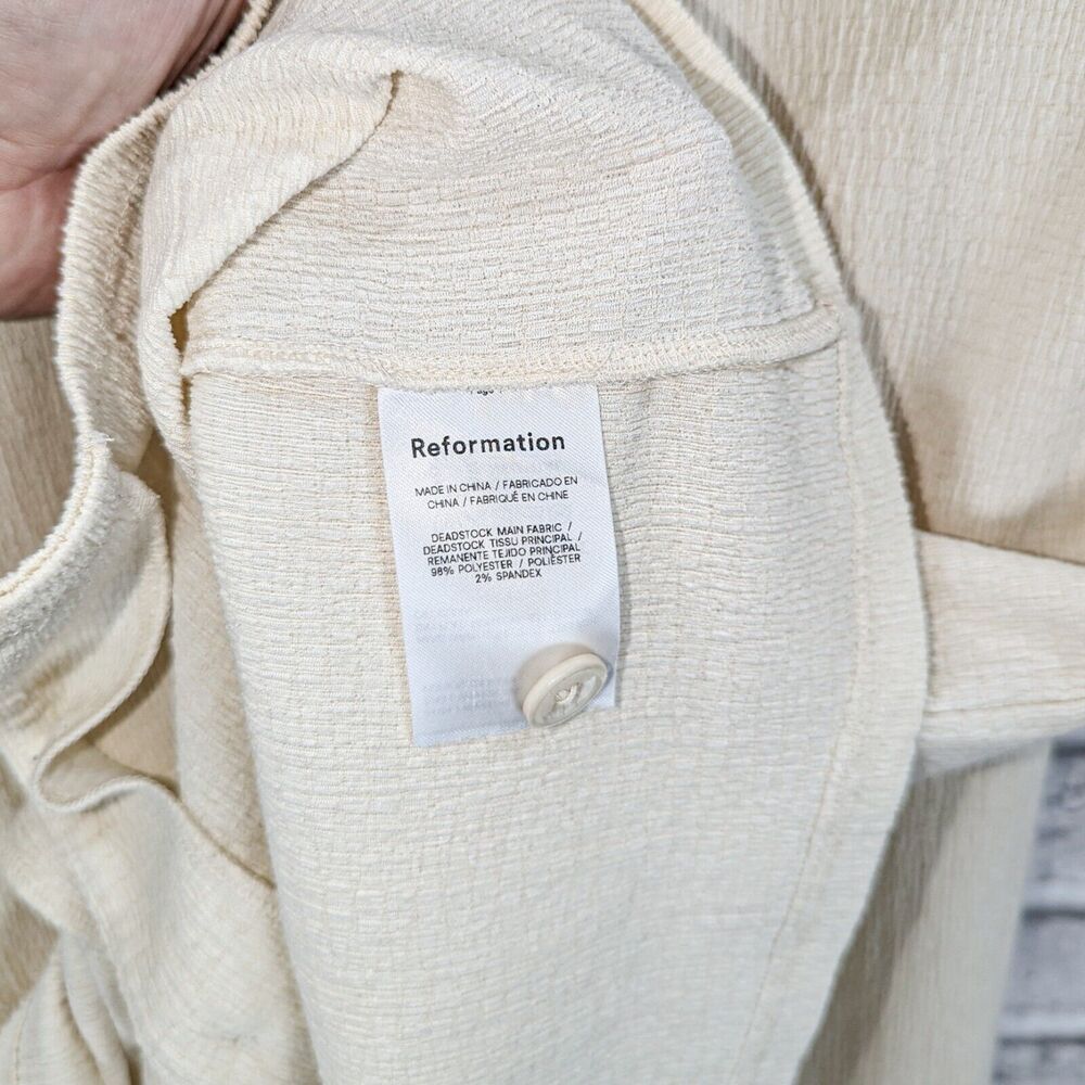 REFORMATION 2 Piece Set Pant & Shirt in Beige crinkle size Medium - Picture 9 of 12